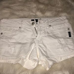 White denim shorts